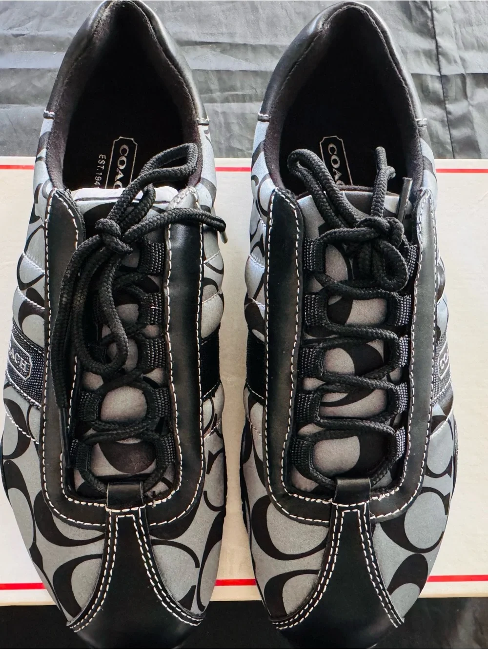 Coach Women’s Black/Gray Signature Logo Sneakers